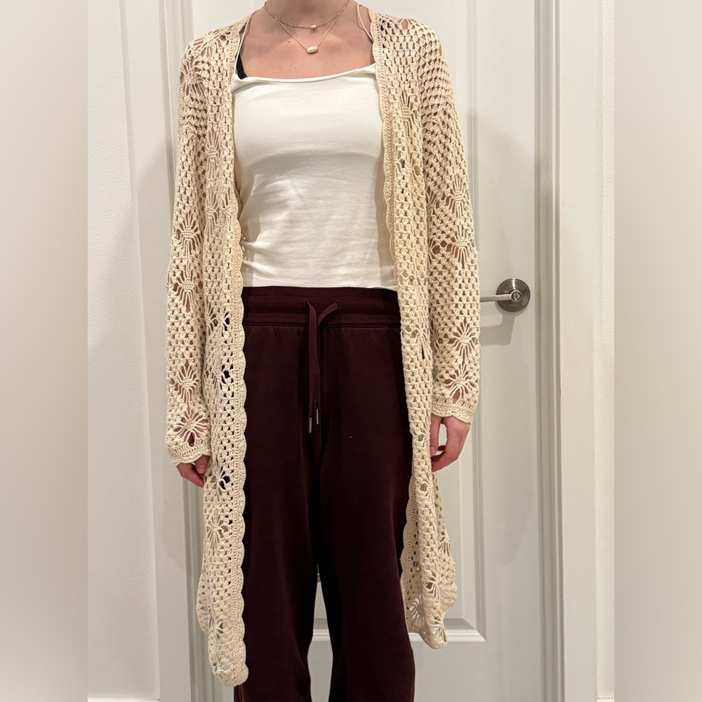 Sundance Ivory Crochet Cardigan